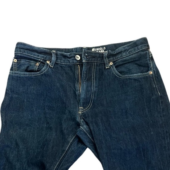 Uniqlo Regular Fit Denim Jean Pants, Dark‎ Blue, Size 34 - Picture 8 of 13